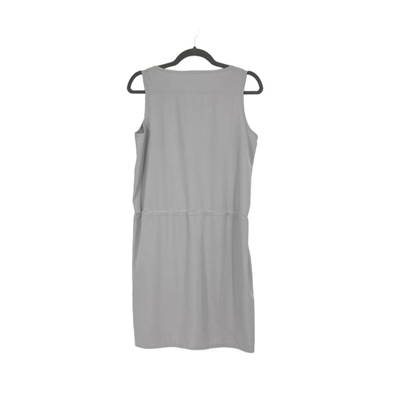 Womens Athleta Size Small Gray/White Zoe Sport Drawstring Waist Sleeveless Dress - Picture 5 of 9